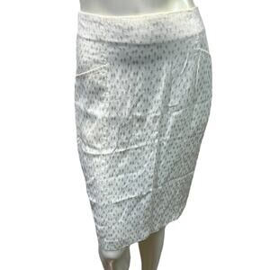 Classic Directions Petite Vintage White Textured Pencil Skirt Size 10P USA Made